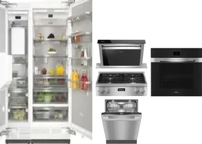 6 Piece Package Includes Refrigerator, Freezer, Cooktop, Wall Oven, Hood And Dishwasher