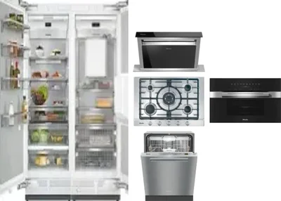 6 Piece Package Includes Refrigerator, Freezer, Cooktop, Wall Oven, Hood And Dishwasher