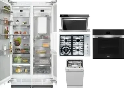 6 Piece Package Includes Refrigerator, Freezer, Cooktop, Wall Oven, Hood And Dishwasher