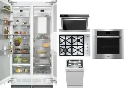 6 Piece Package Includes Refrigerator, Freezer, Cooktop, Wall Oven, Hood And Dishwasher