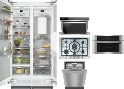 6 Piece Package Includes Refrigerator, Freezer, Cooktop, Wall Oven, Hood And Dishwasher