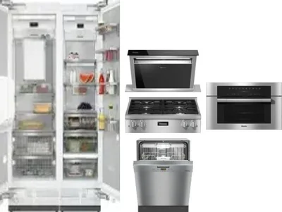6 Piece Package Includes Refrigerator, Freezer, Cooktop, Wall Oven, Hood And Dishwasher