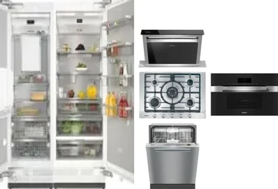 6 Piece Package Includes Refrigerator, Freezer, Cooktop, Wall Oven, Hood And Dishwasher