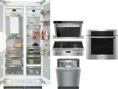 6 Piece Package Includes Refrigerator, Freezer, Cooktop, Wall Oven, Hood And Dishwasher