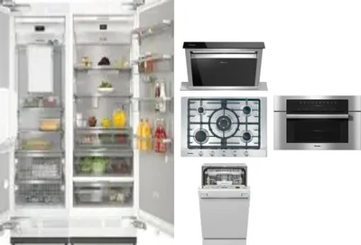 6 Piece Package Includes Refrigerator, Freezer, Cooktop, Wall Oven, Hood And Dishwasher