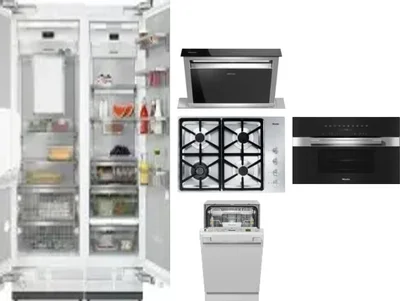 6 Piece Package Includes Refrigerator, Freezer, Cooktop, Wall Oven, Hood And Dishwasher