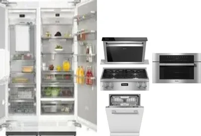 6 Piece Package Includes Refrigerator, Freezer, Cooktop, Wall Oven, Hood And Dishwasher