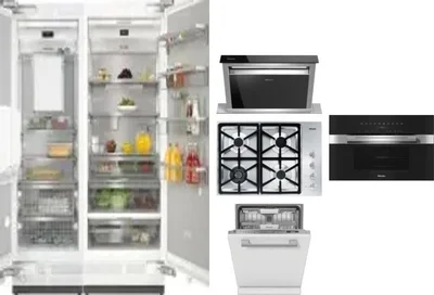 6 Piece Package Includes Refrigerator, Freezer, Cooktop, Wall Oven, Hood And Dishwasher