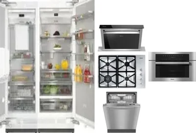 6 Piece Package Includes Refrigerator, Freezer, Cooktop, Wall Oven, Hood And Dishwasher