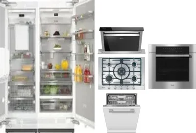 6 Piece Package Includes Refrigerator, Freezer, Cooktop, Wall Oven, Hood And Dishwasher