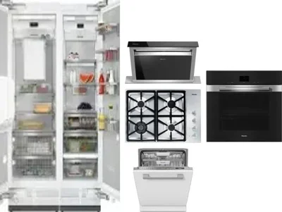 6 Piece Package Includes Refrigerator, Freezer, Cooktop, Wall Oven, Hood And Dishwasher
