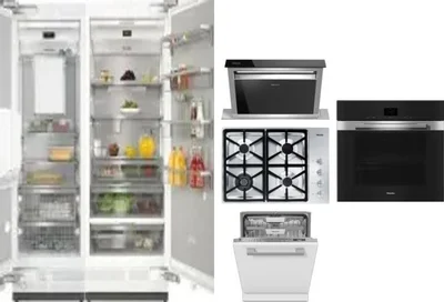 6 Piece Package Includes Refrigerator, Freezer, Cooktop, Wall Oven, Hood And Dishwasher