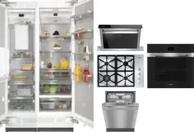 6 Piece Package Includes Refrigerator, Freezer, Cooktop, Wall Oven, Hood And Dishwasher