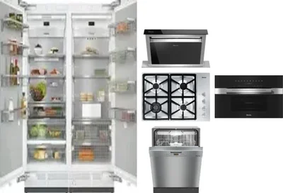 6 Piece Package Includes Refrigerator, Freezer, Cooktop, Wall Oven, Hood And Dishwasher
