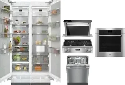 6 Piece Package Includes Refrigerator, Freezer, Cooktop, Wall Oven, Hood And Dishwasher