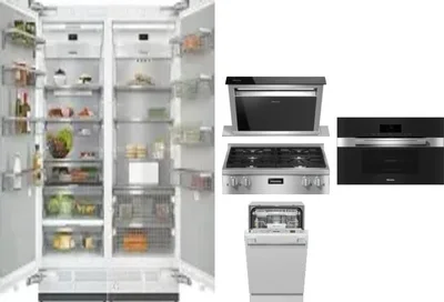 6 Piece Package Includes Refrigerator, Freezer, Cooktop, Wall Oven, Hood And Dishwasher