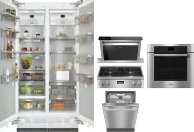 6 Piece Package Includes Refrigerator, Freezer, Cooktop, Wall Oven, Hood And Dishwasher