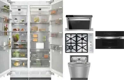 6 Piece Package Includes Refrigerator, Freezer, Cooktop, Wall Oven, Hood And Dishwasher