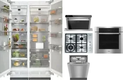 6 Piece Package Includes Refrigerator, Freezer, Cooktop, Wall Oven, Hood And Dishwasher