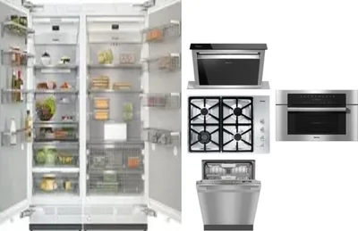 6 Piece Package Includes Refrigerator, Freezer, Cooktop, Wall Oven, Hood And Dishwasher