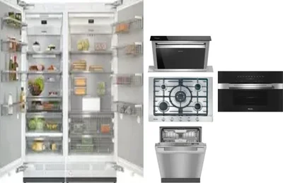 6 Piece Package Includes Refrigerator, Freezer, Cooktop, Wall Oven, Hood And Dishwasher