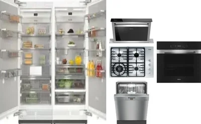 6 Piece Package Includes Refrigerator, Freezer, Cooktop, Wall Oven, Hood And Dishwasher
