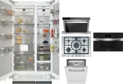 6 Piece Package Includes Refrigerator, Freezer, Cooktop, Wall Oven, Hood And Dishwasher