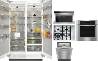 6 Piece Package Includes Refrigerator, Freezer, Cooktop, Wall Oven, Hood And Dishwasher