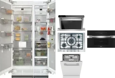 6 Piece Package Includes Refrigerator, Freezer, Cooktop, Wall Oven, Hood And Dishwasher