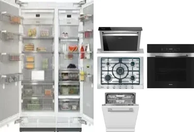 6 Piece Package Includes Refrigerator, Freezer, Cooktop, Wall Oven, Hood And Dishwasher