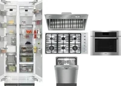 6 Piece Package Includes Refrigerator, Freezer, Cooktop, Wall Oven, Hood And Dishwasher