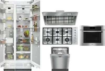6 Piece Package Includes Refrigerator, Freezer, Cooktop, Wall Oven, Hood And Dishwasher