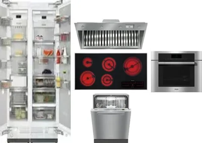 6 Piece Package Includes Refrigerator, Freezer, Cooktop, Wall Oven, Hood And Dishwasher