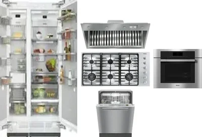 6 Piece Package Includes Refrigerator, Freezer, Cooktop, Wall Oven, Hood And Dishwasher