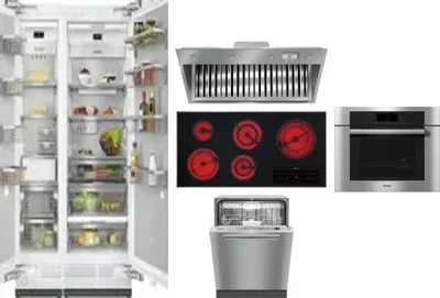 6 Piece Package Includes Refrigerator, Freezer, Cooktop, Wall Oven, Hood And Dishwasher