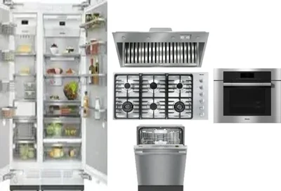 6 Piece Package Includes Refrigerator, Freezer, Cooktop, Wall Oven, Hood And Dishwasher