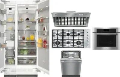 6 Piece Package Includes Refrigerator, Freezer, Cooktop, Wall Oven, Hood And Dishwasher