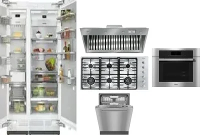 6 Piece Package Includes Refrigerator, Freezer, Cooktop, Wall Oven, Hood And Dishwasher