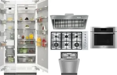 6 Piece Package Includes Refrigerator, Freezer, Cooktop, Wall Oven, Hood And Dishwasher