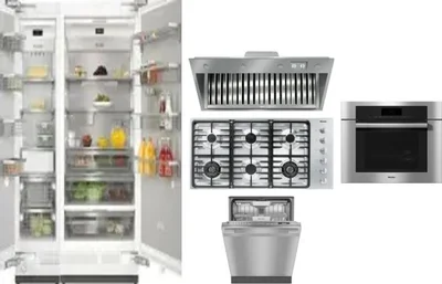 6 Piece Package Includes Refrigerator, Freezer, Cooktop, Wall Oven, Hood And Dishwasher