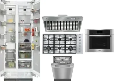 6 Piece Package Includes Refrigerator, Freezer, Cooktop, Wall Oven, Hood And Dishwasher