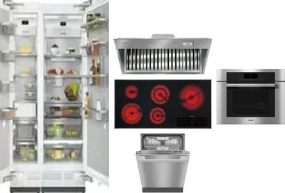 6 Piece Package Includes Refrigerator, Freezer, Cooktop, Wall Oven, Hood And Dishwasher