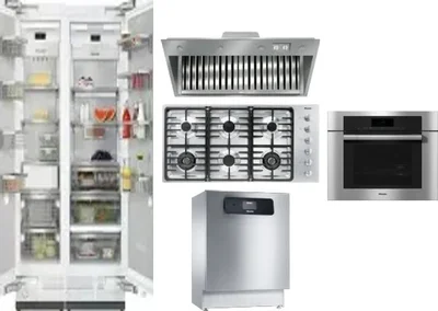 6 Piece Package Includes Refrigerator, Freezer, Cooktop, Wall Oven, Hood And Dishwasher