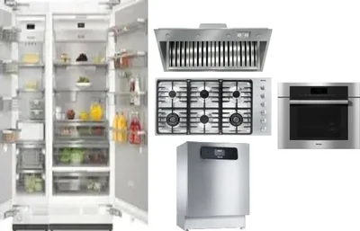 6 Piece Package Includes Refrigerator, Freezer, Cooktop, Wall Oven, Hood And Dishwasher