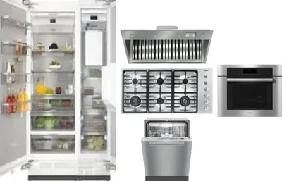 6 Piece Package Includes Refrigerator, Freezer, Cooktop, Wall Oven, Hood And Dishwasher