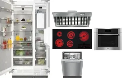 6 Piece Package Includes Refrigerator, Freezer, Cooktop, Wall Oven, Hood And Dishwasher