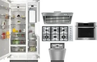 6 Piece Package Includes Refrigerator, Freezer, Cooktop, Wall Oven, Hood And Dishwasher