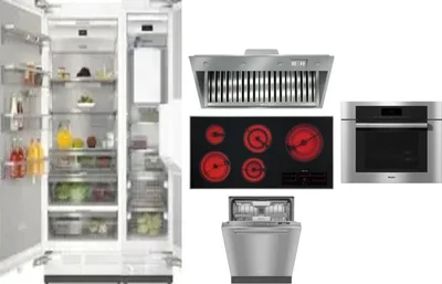 6 Piece Package Includes Refrigerator, Freezer, Cooktop, Wall Oven, Hood And Dishwasher