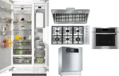 6 Piece Package Includes Refrigerator, Freezer, Cooktop, Wall Oven, Hood And Dishwasher