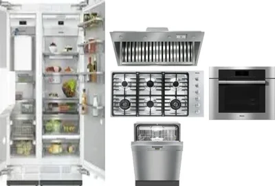 6 Piece Package Includes Refrigerator, Freezer, Cooktop, Wall Oven, Hood And Dishwasher